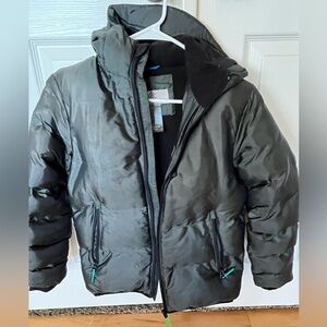 Boys Dark Green Puffer Jacket - M (8/10)